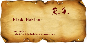Rick Hektor névjegykártya